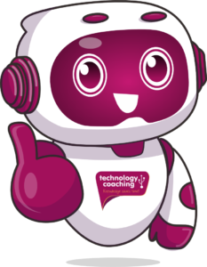 Technology Coaching Interactive Learning Experiences Robot Character Thumbs Up