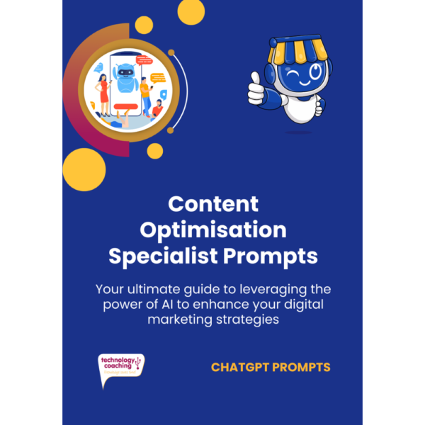 ChatGPT Content Optimisation Specialist Prompts Front Image